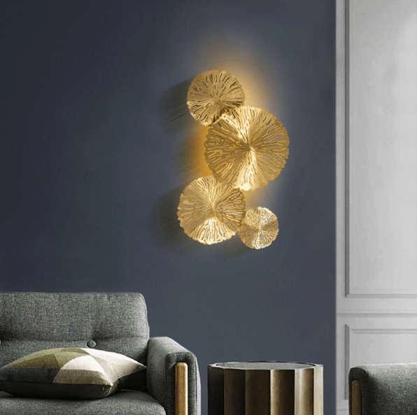 Gold leaf wall sconce deals