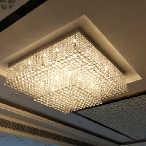 Square Surface Mounted Crystal Chandelier Harold Electricals