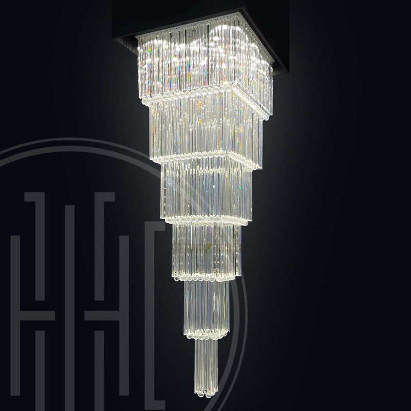 Deliciae Square Long Crystal Chandelier