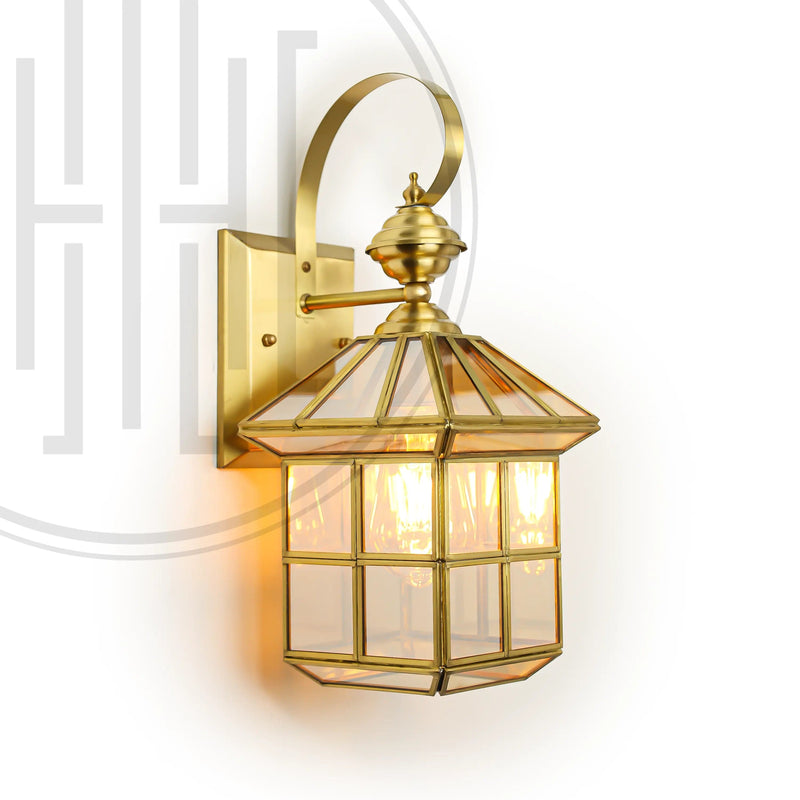 Classy Square Copper Cage Wall Lamp