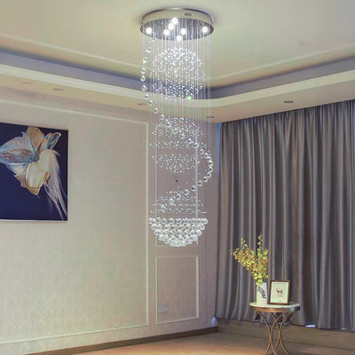 3S Staircase Long Crystal Chandelier