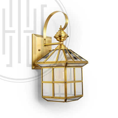 Classy Square Copper Cage Wall Lamp