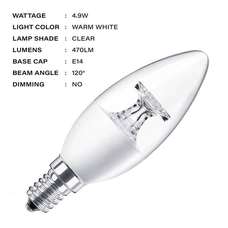 LED Candle Bulb E14 - 2700K – Harold Electricals