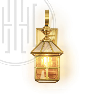 Classy Square Copper Cage Wall Lamp