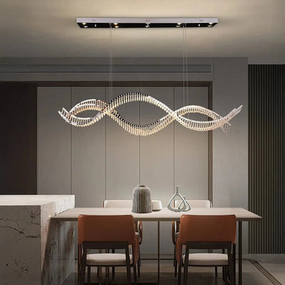 Crescendo Wave Crystal Dining Chandelier