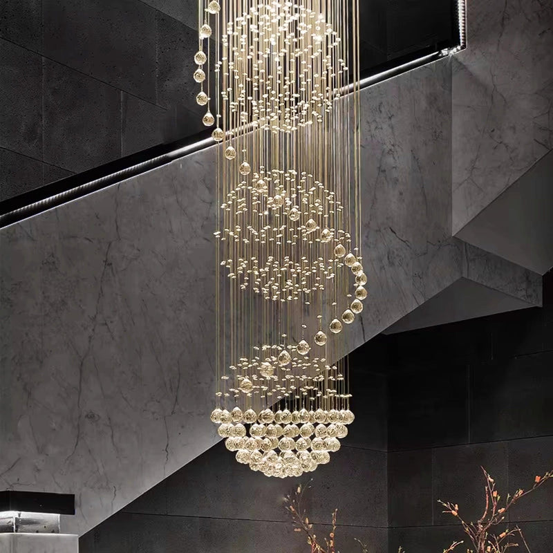 3S Staircase Long Crystal Chandelier