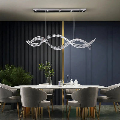 Crescendo Wave Crystal Dining Chandelier