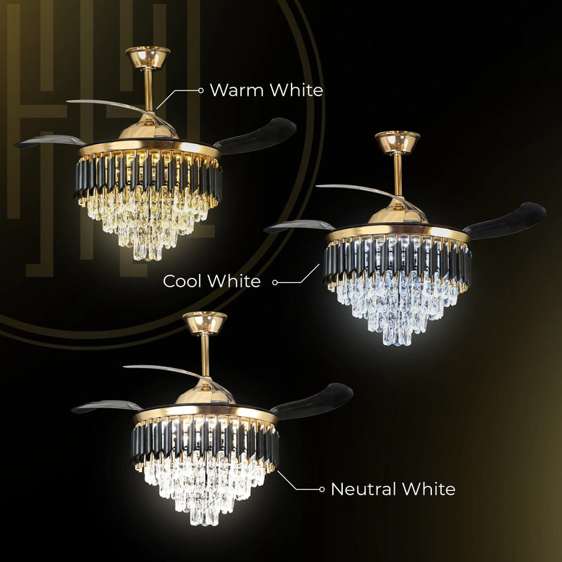 Black Mamba Chandelier Ceiling Fan with Remote Control