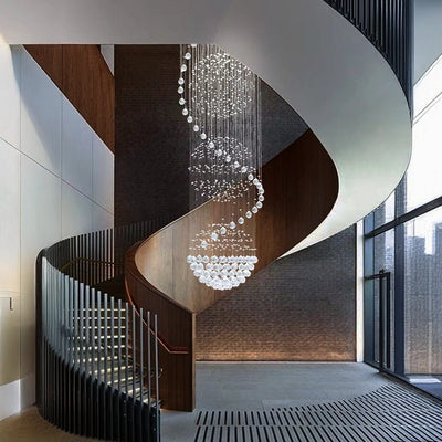 3S Staircase Long Crystal Chandelier