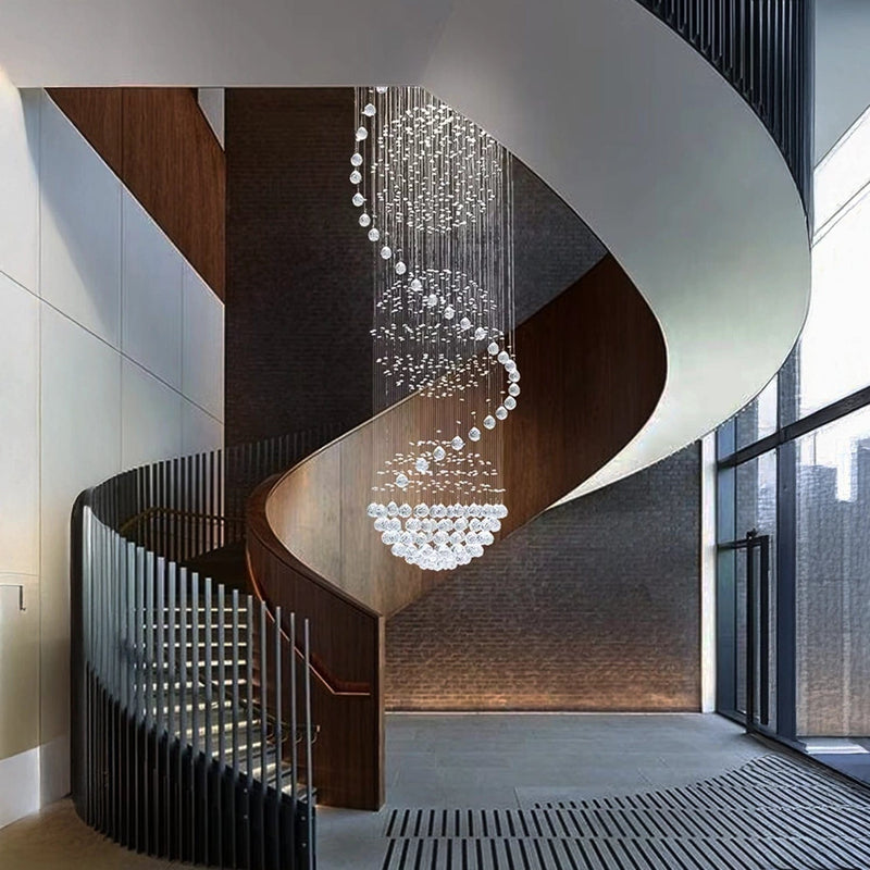 3S Staircase Long Crystal Chandelier