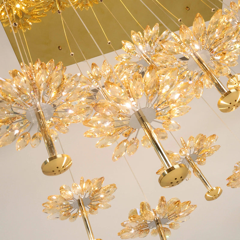 Sunburst Crystal Dinning Chandelier