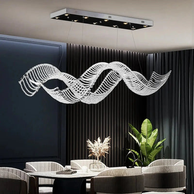 Crescendo Wave Crystal Dining Chandelier