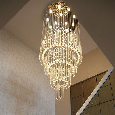 Secret Waterfall Long Crystal Chandelier