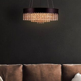 Crystal Coil Round Chandelier