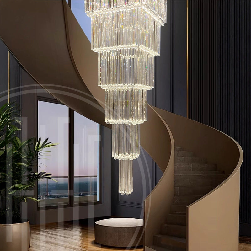 Deliciae Square Long Crystal Chandelier