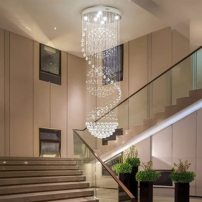 3S Staircase Long Crystal Chandelier