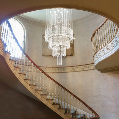 Secret Waterfall Long Crystal Chandelier