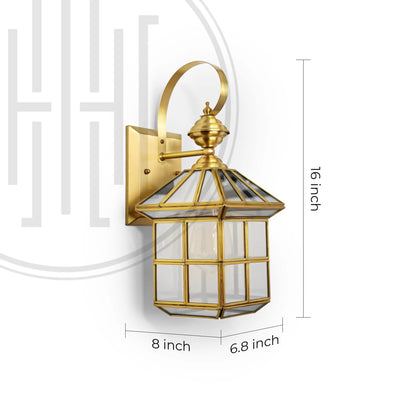 Classy Square Copper Cage Wall Lamp