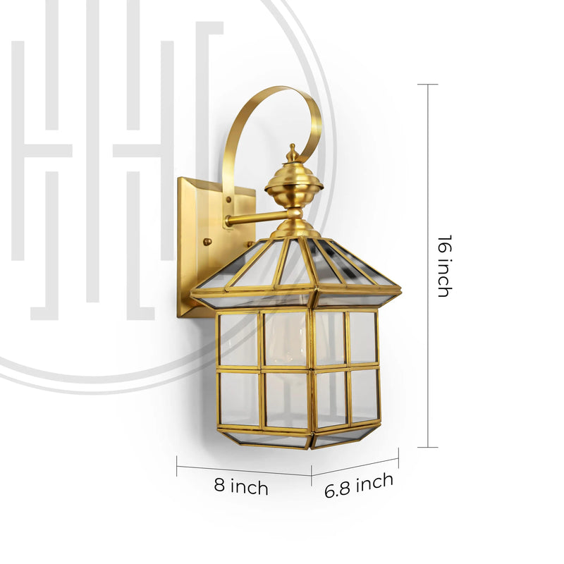 Classy Square Copper Cage Wall Lamp