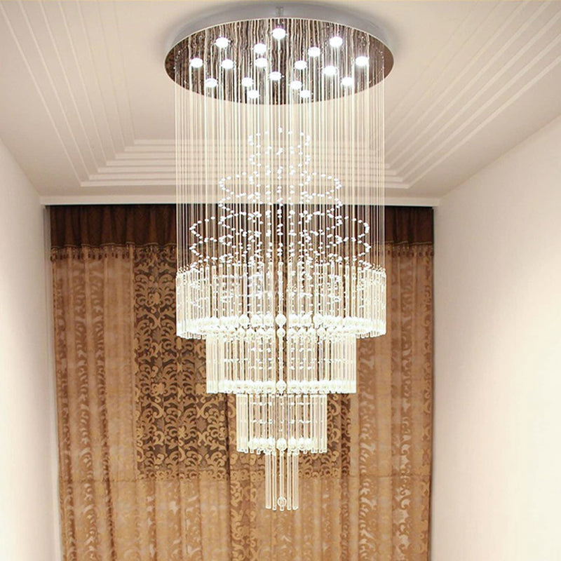 Secret Waterfall Long Crystal Chandelier