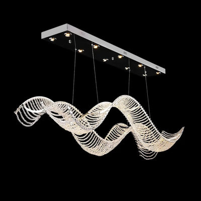 Crescendo Wave Crystal Dining Chandelier
