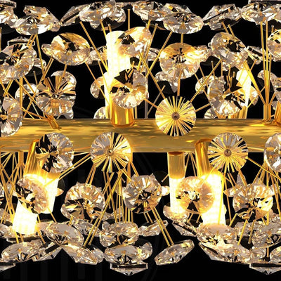 Golden Radiance Burst Dining Chandelier