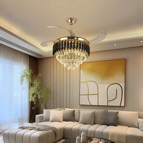 Black Mamba Chandelier Ceiling Fan with Remote Control