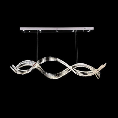 Crescendo Wave Crystal Dining Chandelier