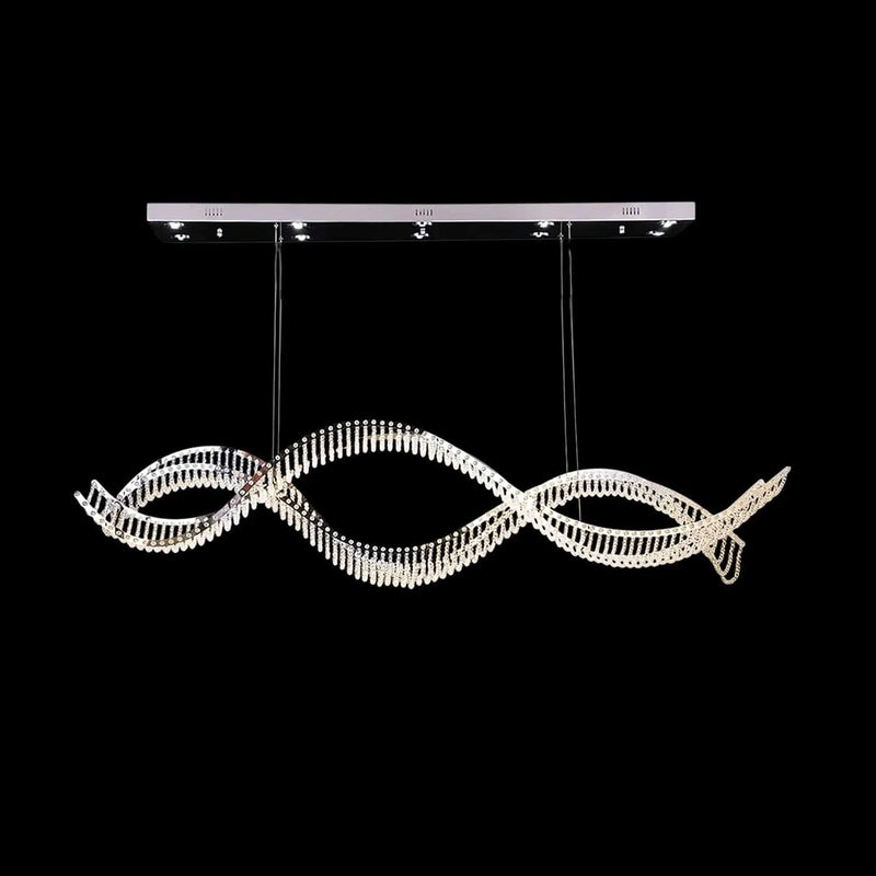 Crescendo Wave Crystal Dining Chandelier