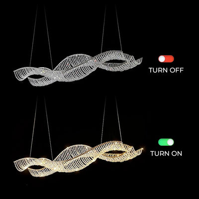 Crescendo Wave Crystal Dining Chandelier