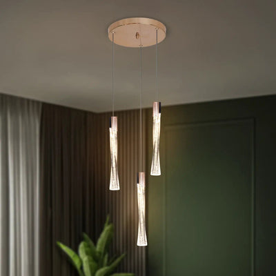 Luminous Twisted Temple Light - Hanging Light for Pooja Room