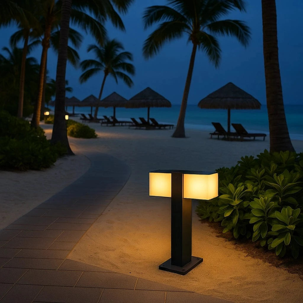 350° DualHead LED Bollard Light – 2x12W Adjustable Outdoor Lighting ...