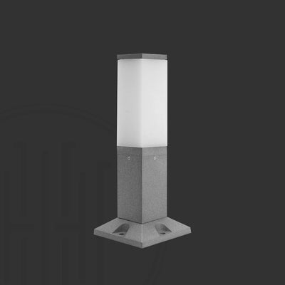 Frosted Cube Outdoor Bollard Light
