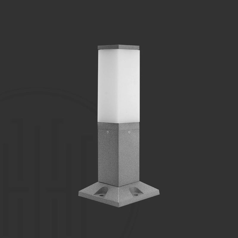 Frosted Cube Outdoor Bollard Light
