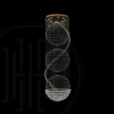 3S Staircase Long Crystal Chandelier