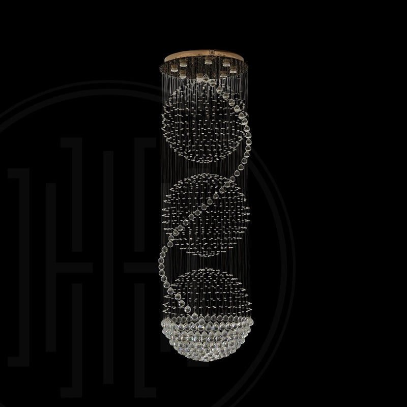 3S Staircase Long Crystal Chandelier