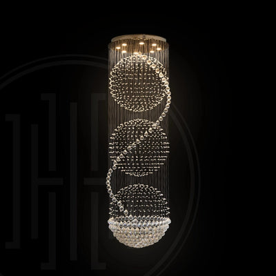 3S Staircase Long Crystal Chandelier