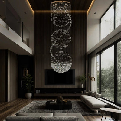 3S Staircase Long Crystal Chandelier