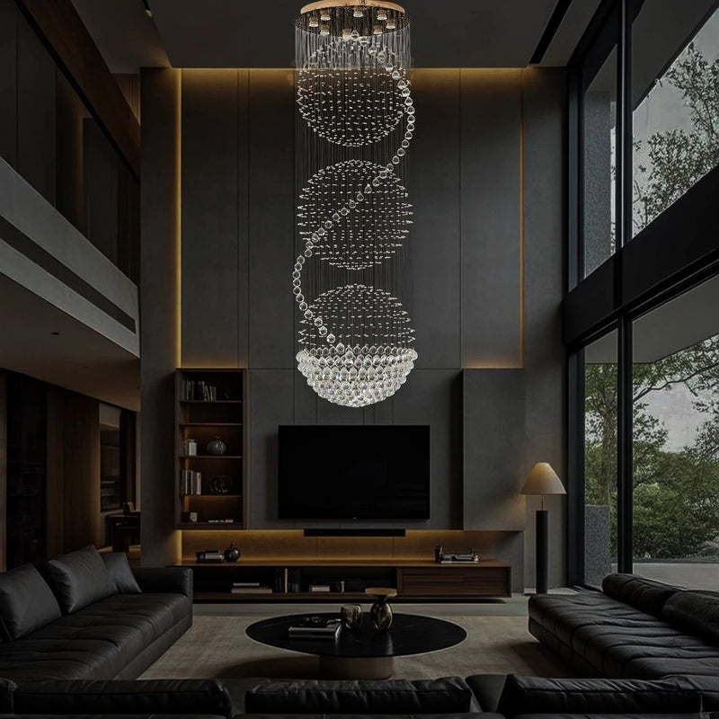 3S Staircase Long Crystal Chandelier