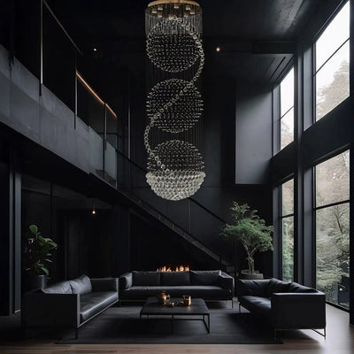 3S Staircase Long Crystal Chandelier