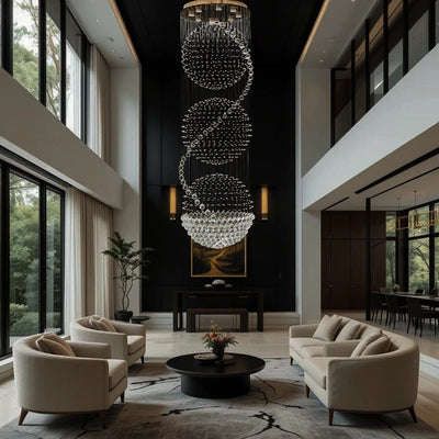 3S Staircase Long Crystal Chandelier