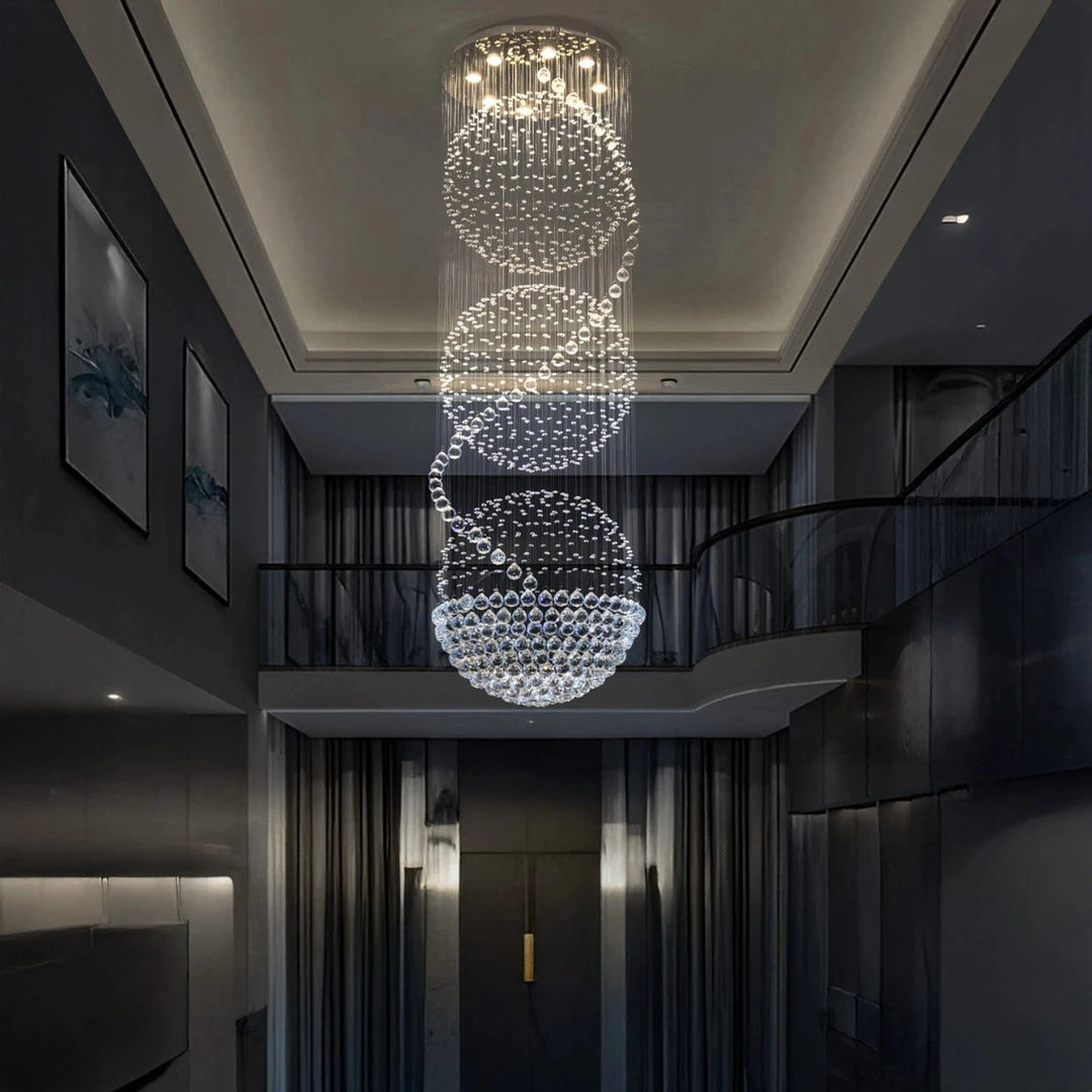 3S Staircase Long Crystal Chandelier – Harold Electricals