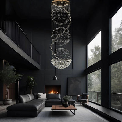 3S Staircase Long Crystal Chandelier