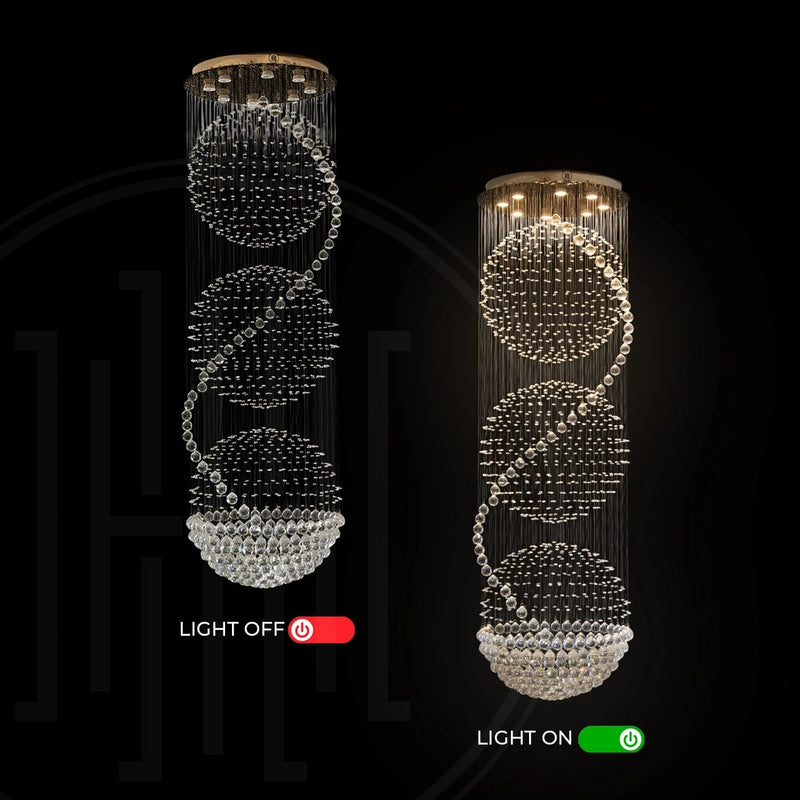 3S Staircase Long Crystal Chandelier