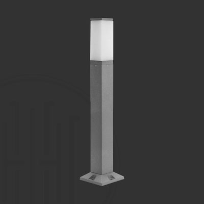 Frosted Cube Outdoor Bollard Light