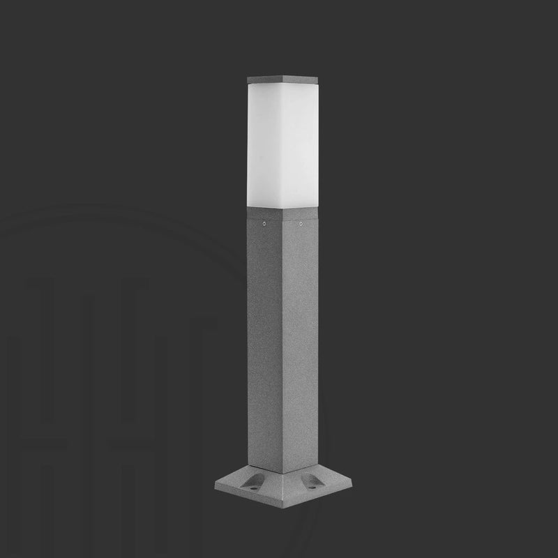 Frosted Cube Outdoor Bollard Light