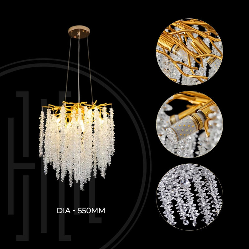 Golden Ivy Round Chandelier