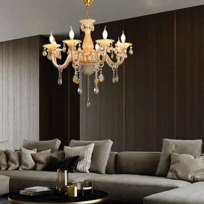 Amber Crystal Chandelier