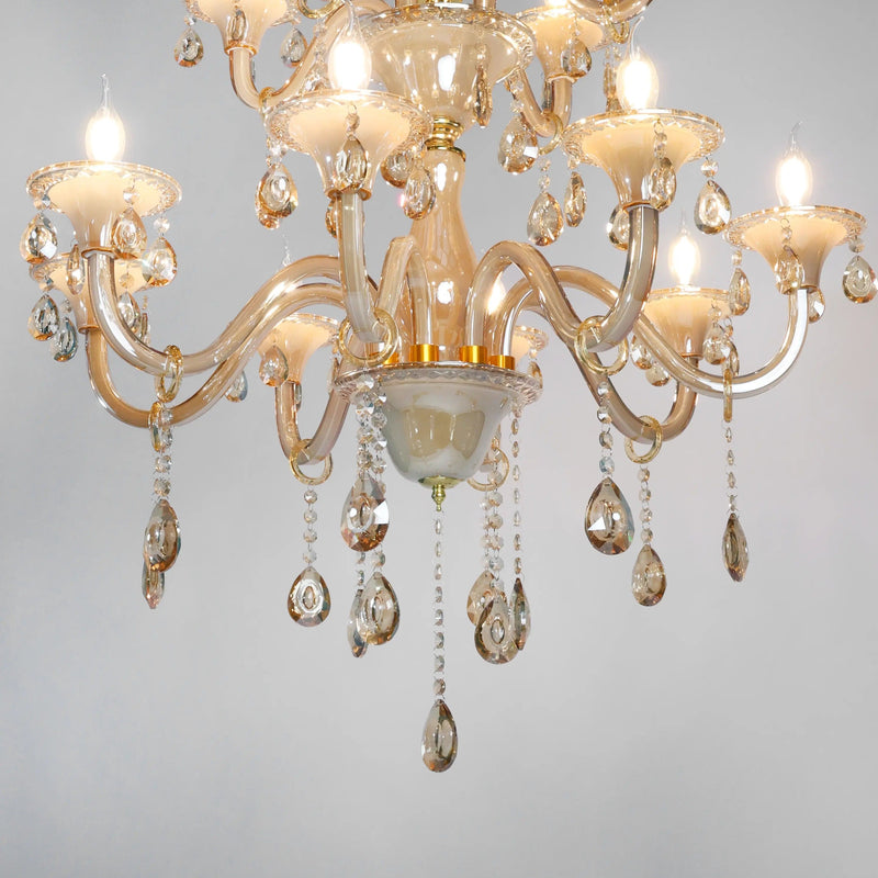 Amber Crystal Chandelier