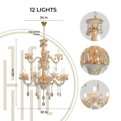 Amber Crystal Chandelier